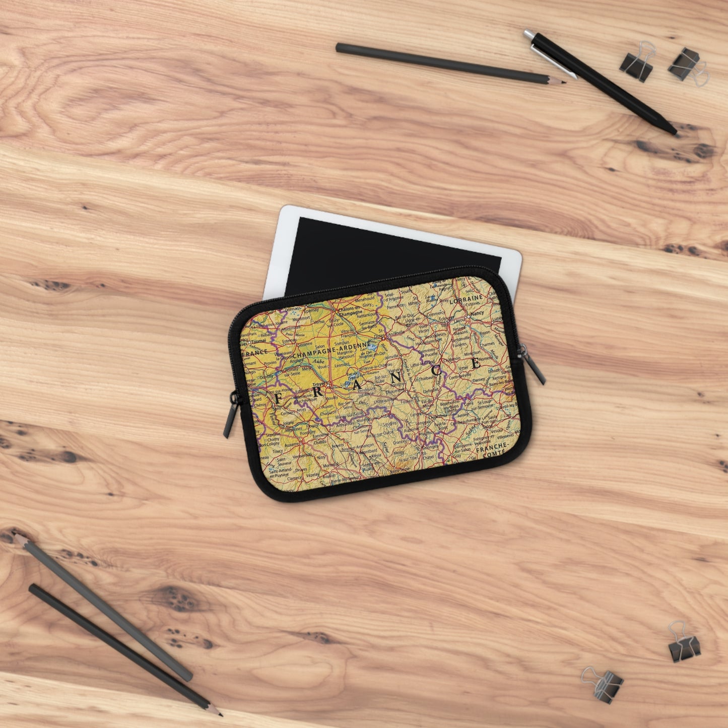 Hoes voor laptop en Ipad met Design van Frankrijk kaart