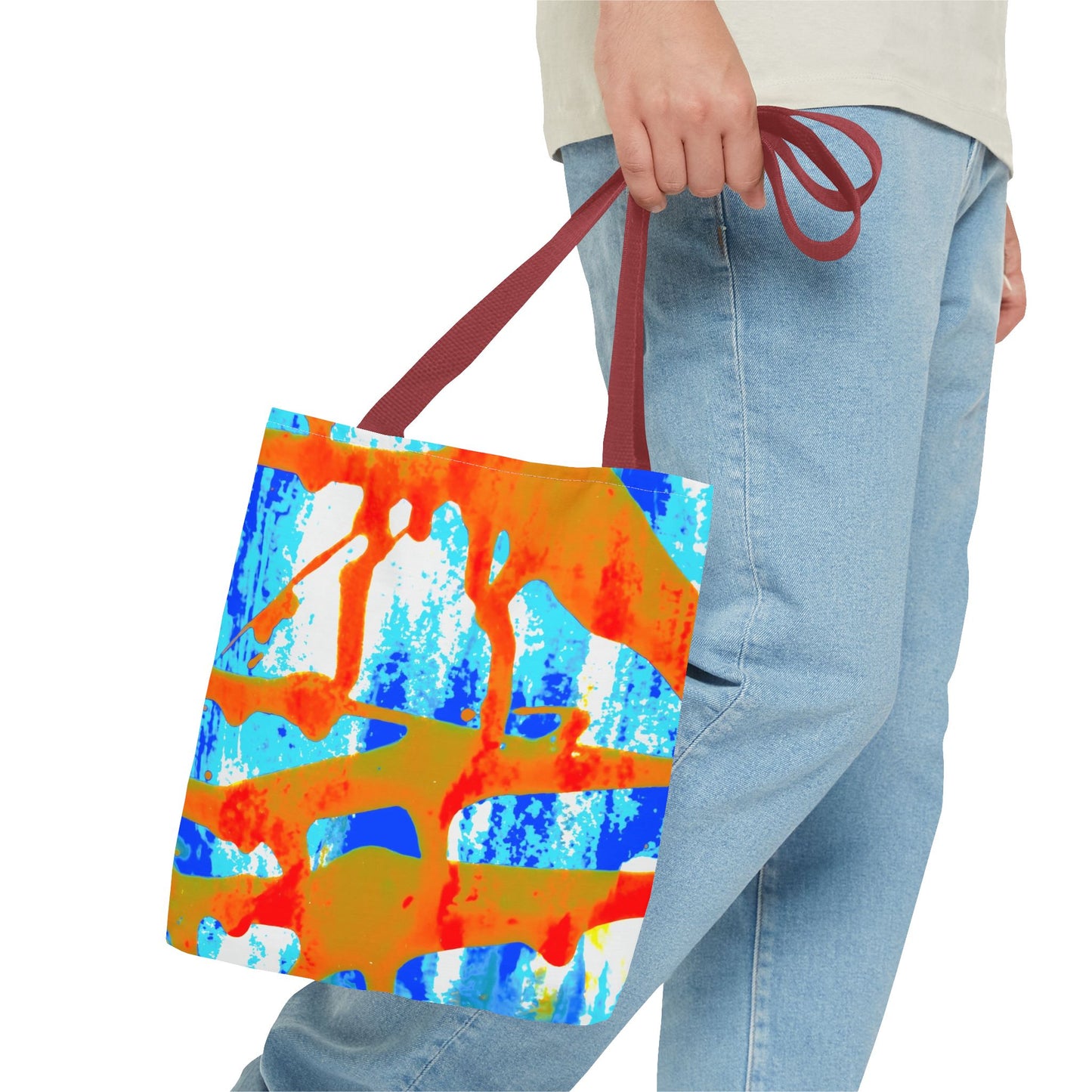 Tote bag Stoffen draagtas Blue Orange