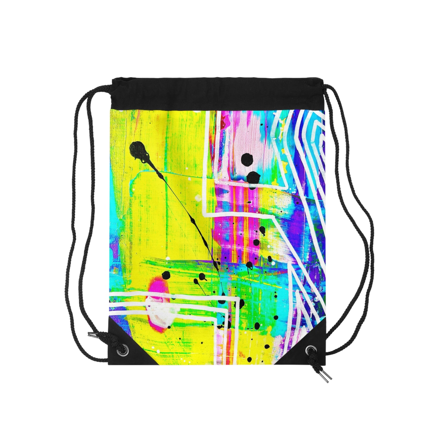 Tote bag Tas met trekkoord in Kleurrijk en Artistiek design