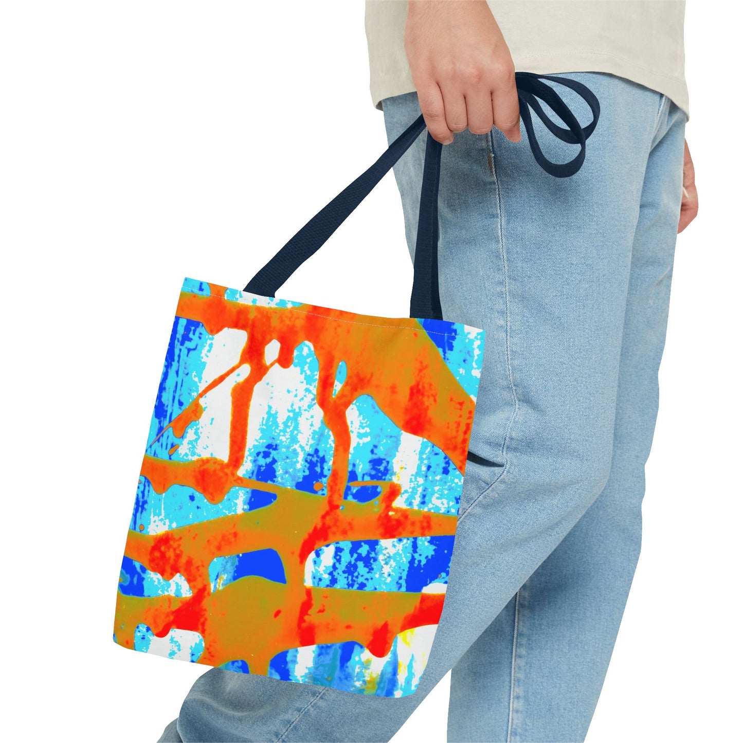 Tote bag Stoffen draagtas Blue Orange