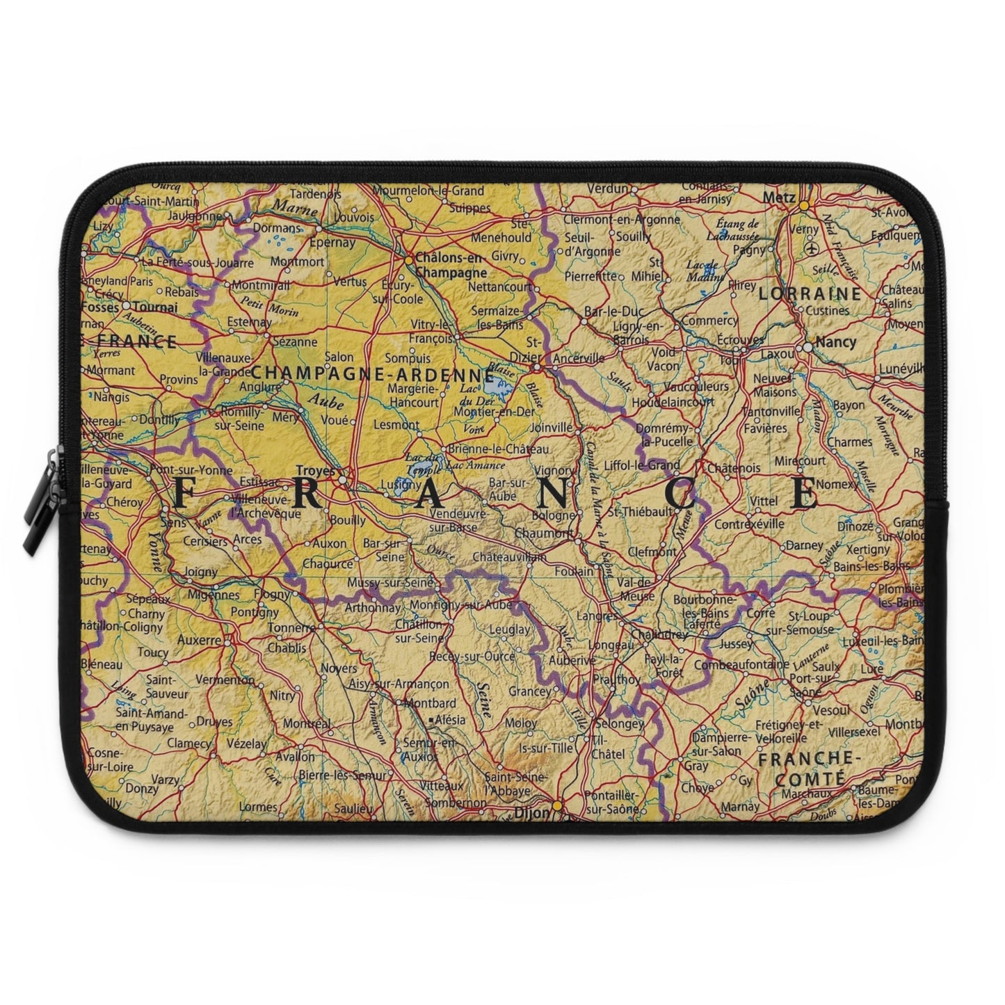 Hoes voor laptop en Ipad met Design van Frankrijk kaart