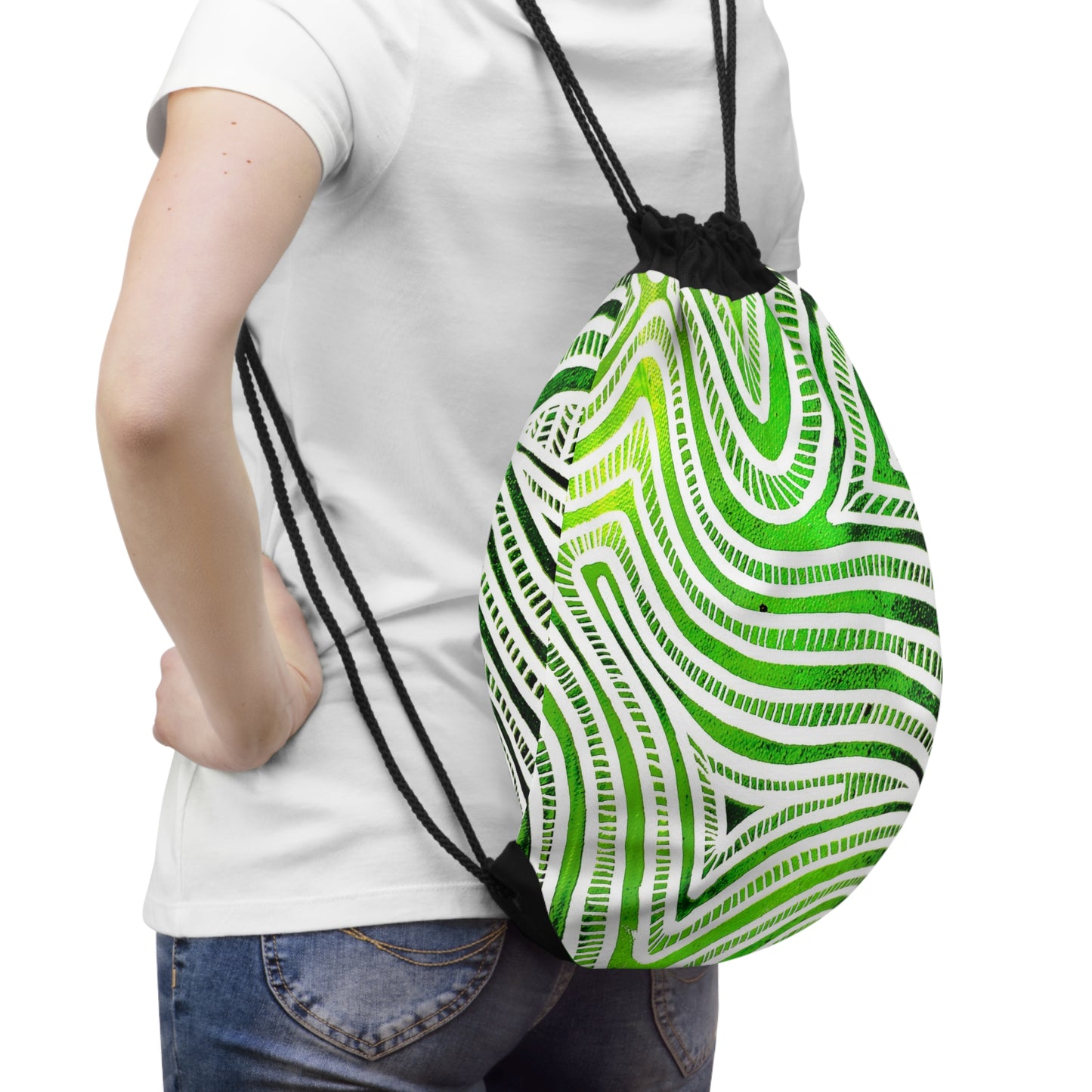 Gymtas met Trekkoord met Groen Design