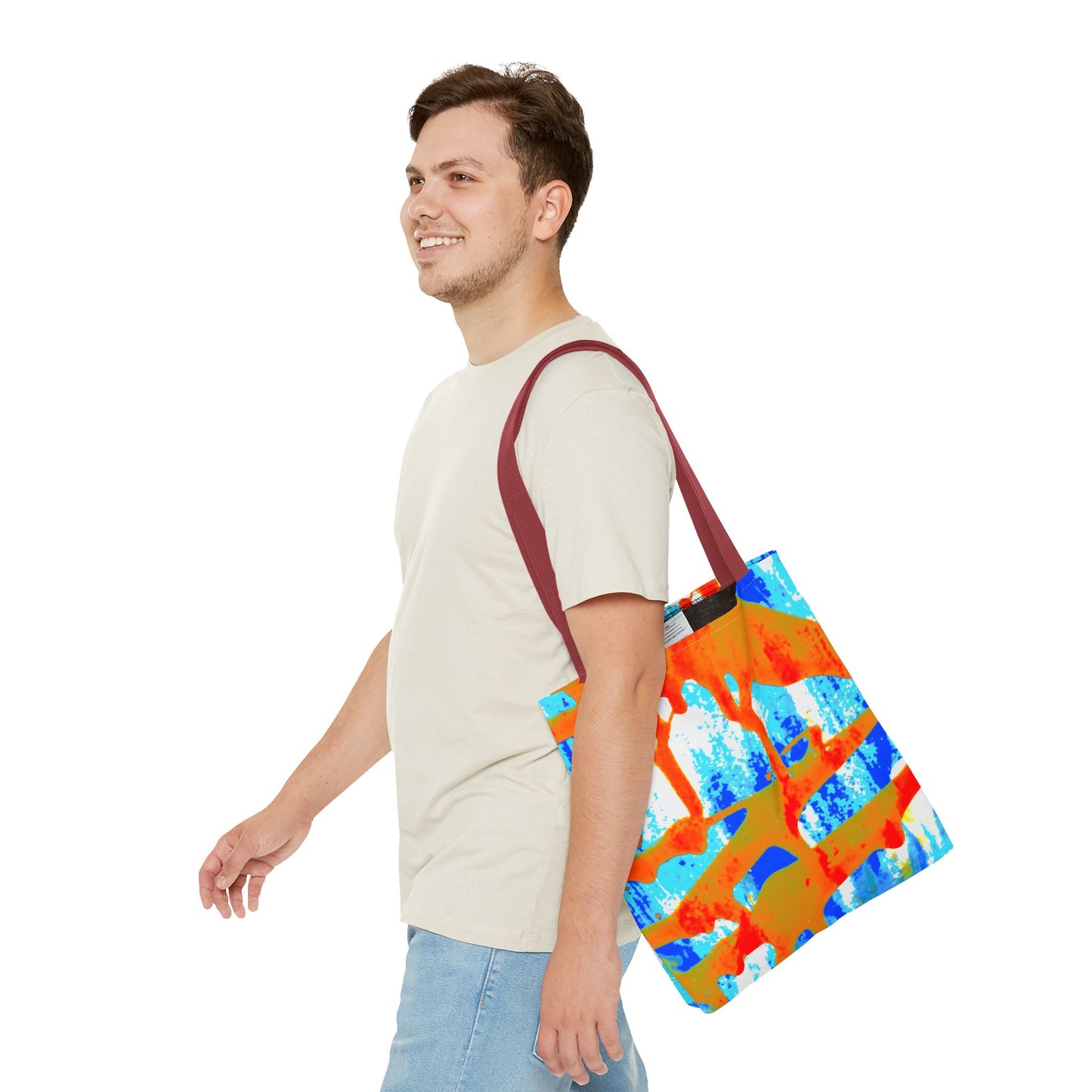 Tote bag Stoffen draagtas Blue Orange