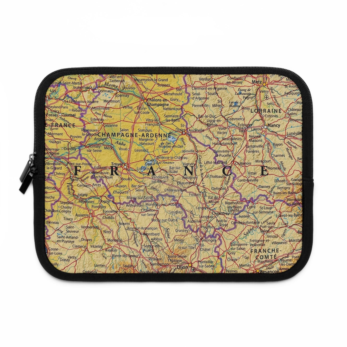 Hoes voor laptop en Ipad met Design van Frankrijk kaart