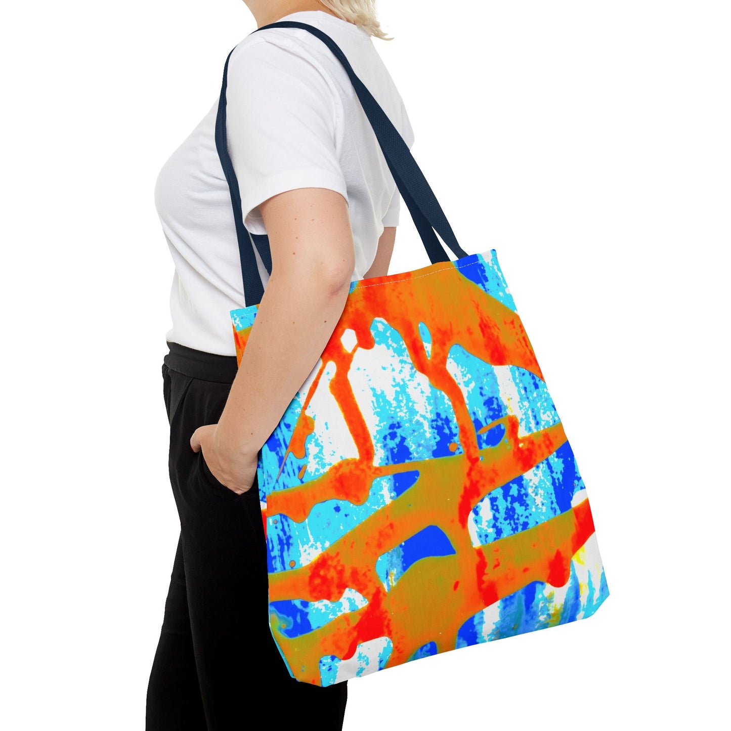 Tote bag Stoffen draagtas Blue Orange