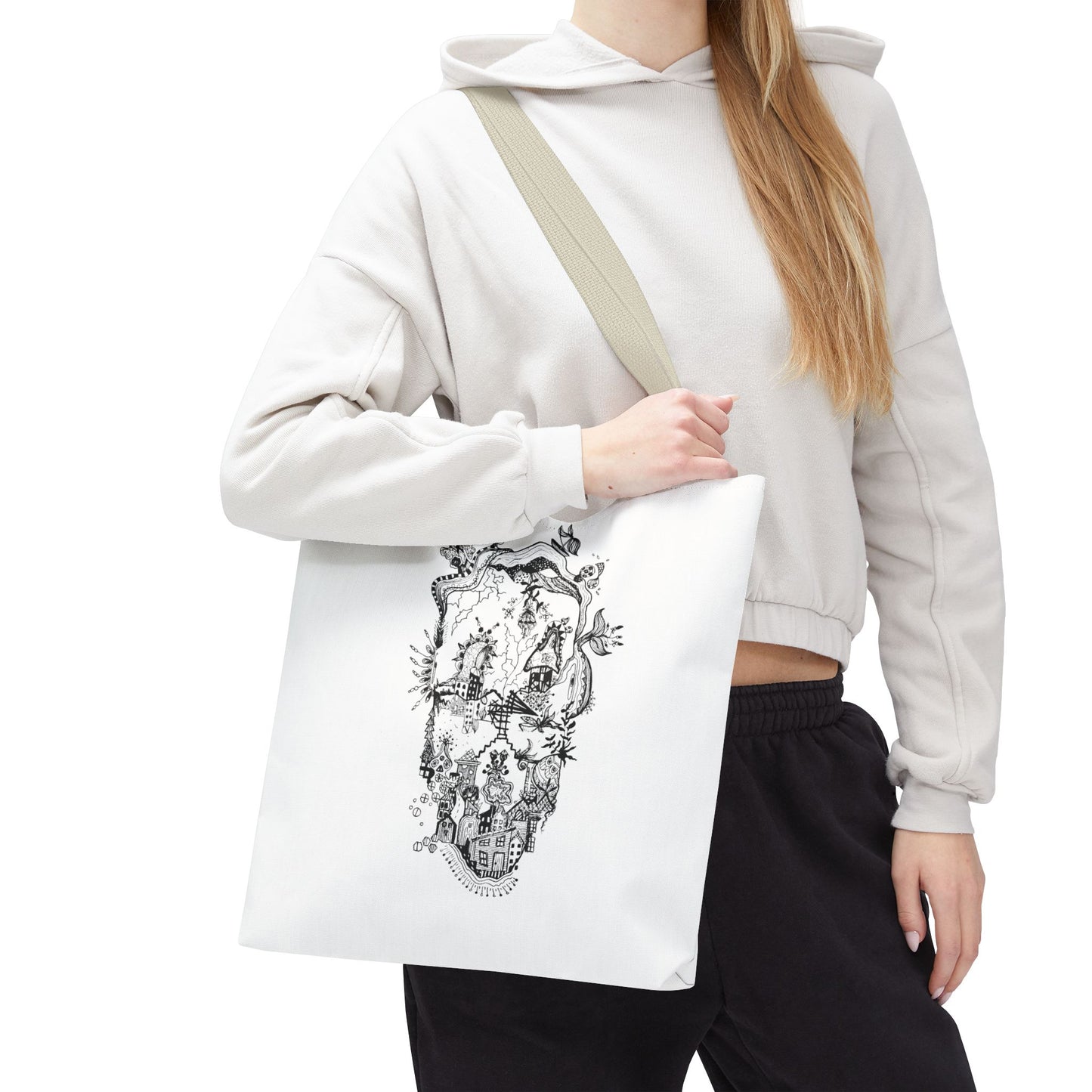 Tote bag Stoffen draagtas Man Face