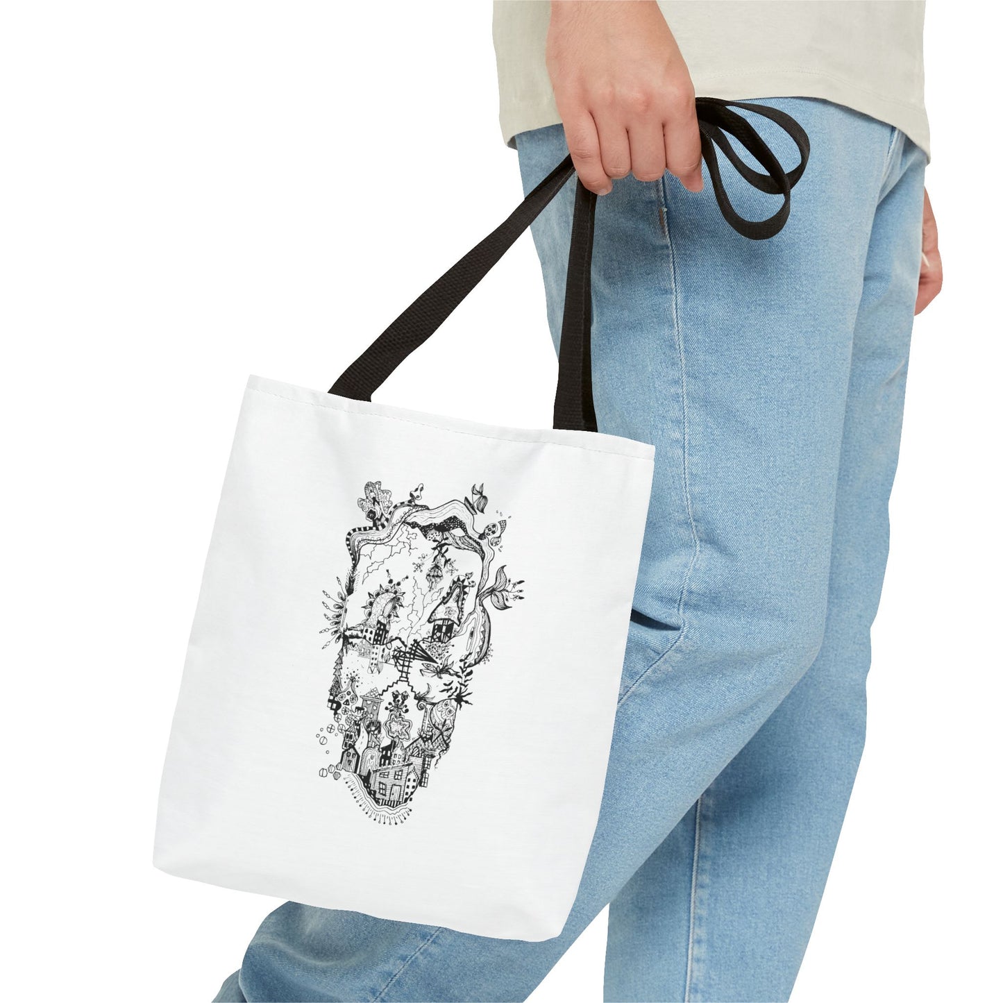 Tote bag Stoffen draagtas Man Face