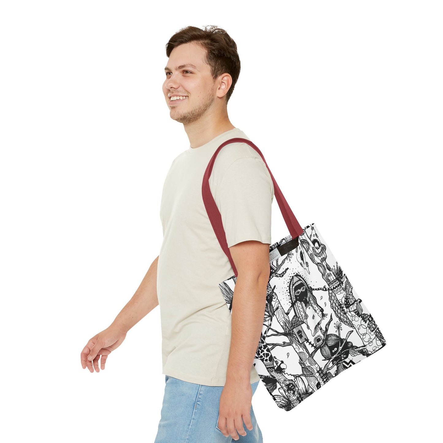Tote bag Stoffen draagtas Unieke Illustratie