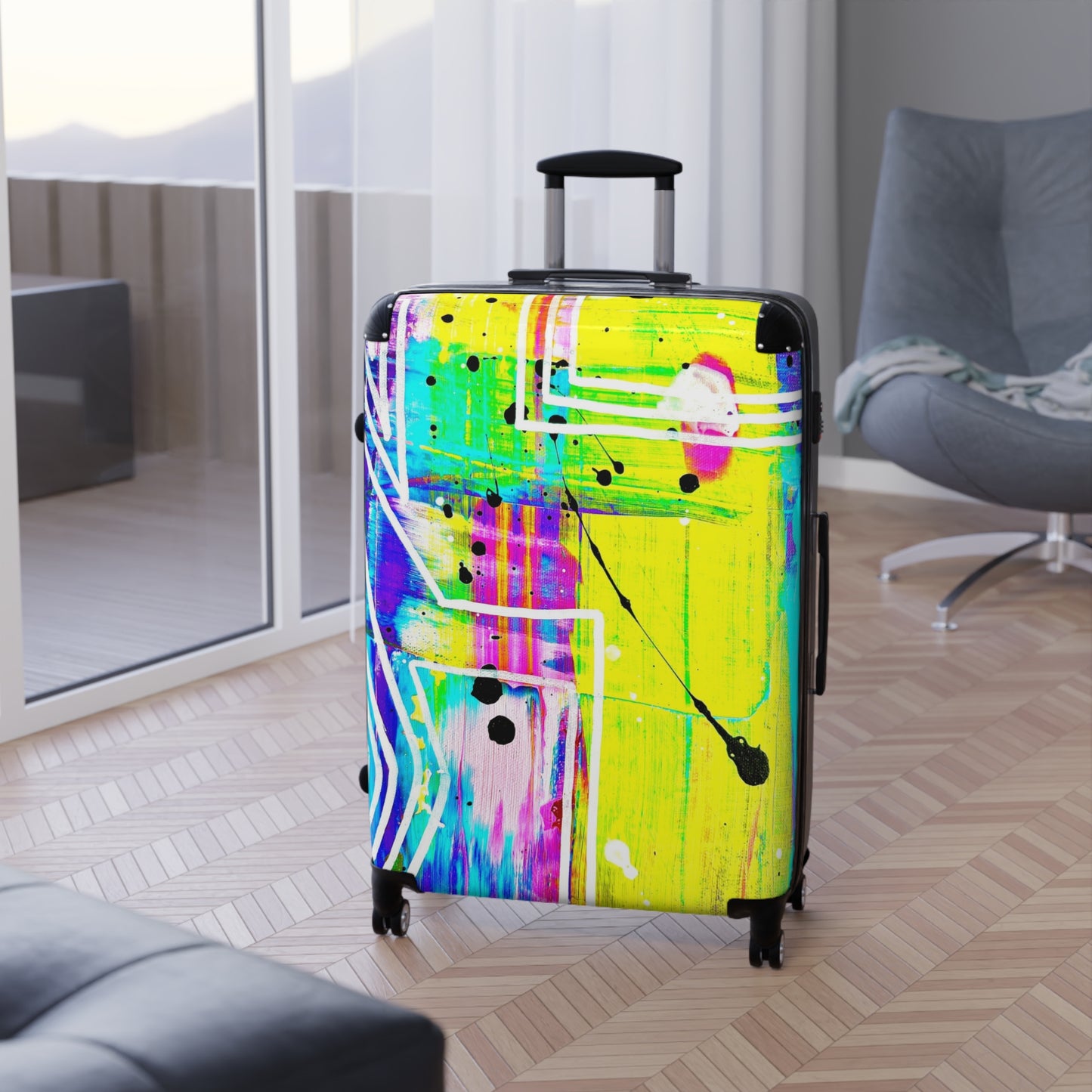 Reiskoffer met Artistiek kleurrijk Design