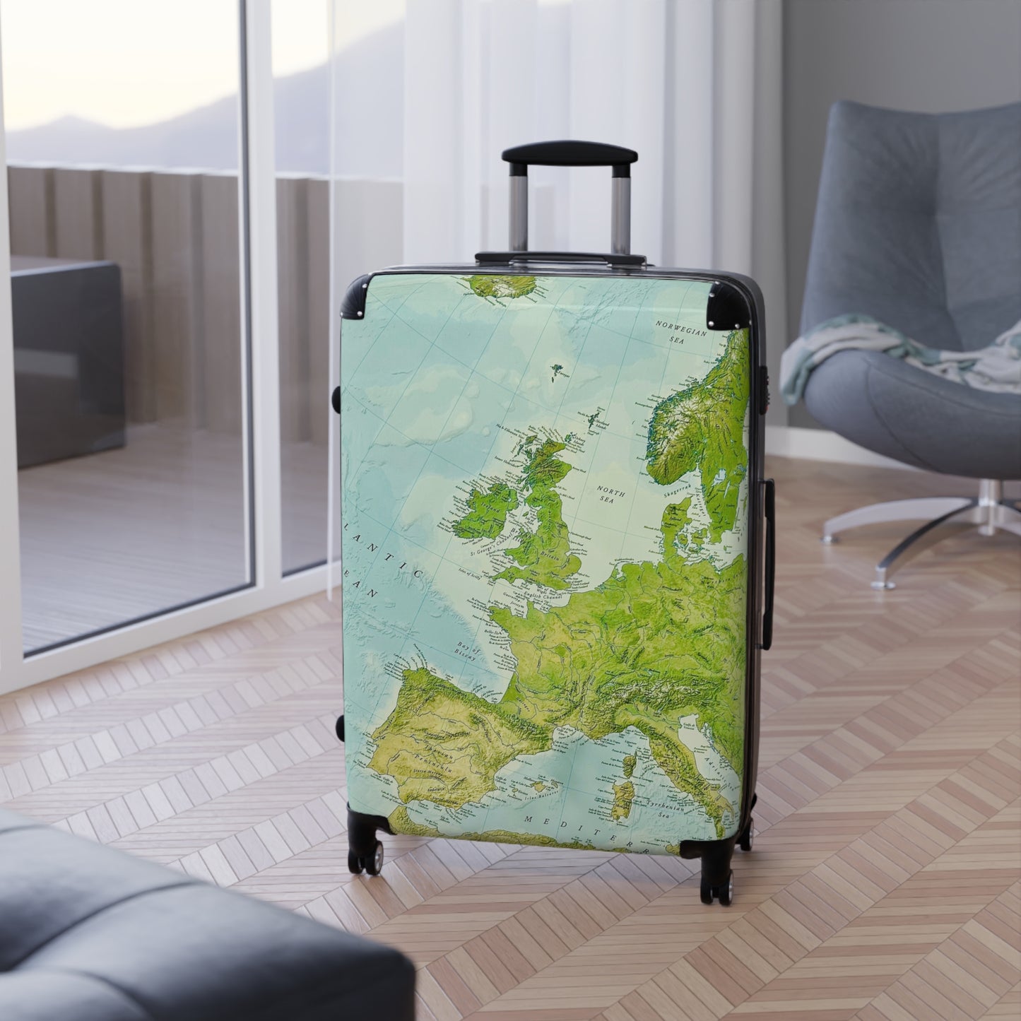 Reiskoffer met wereldkaart Design