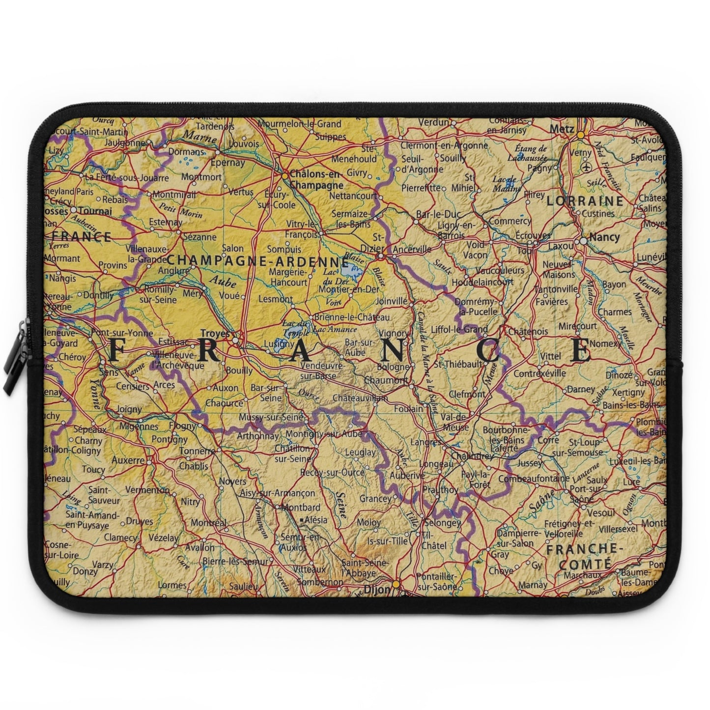Hoes voor laptop en Ipad met Design van Frankrijk kaart