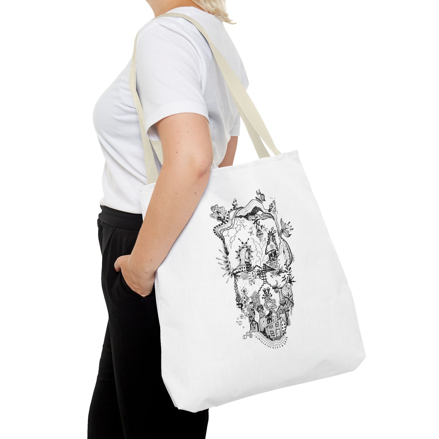 Tote bag Stoffen draagtas Man Face