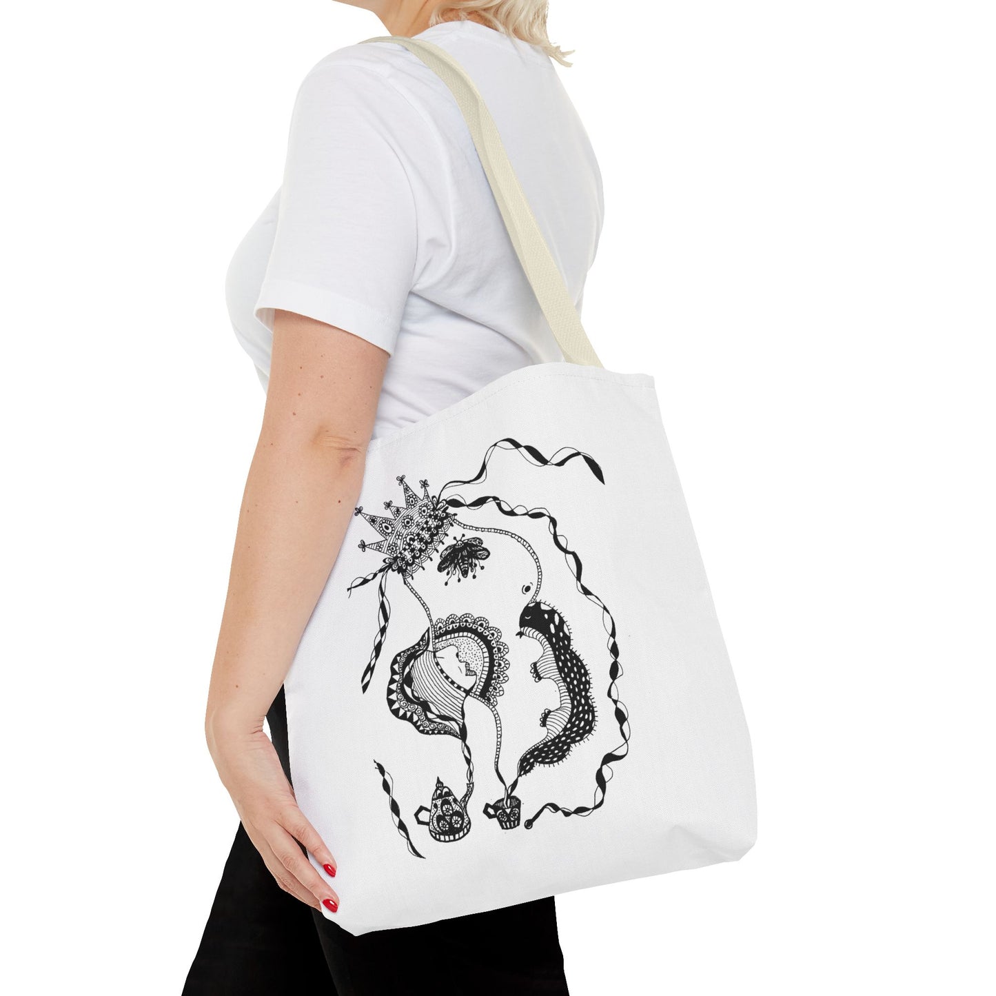 Tote bag stoffen draagtas met Unieke illustratie