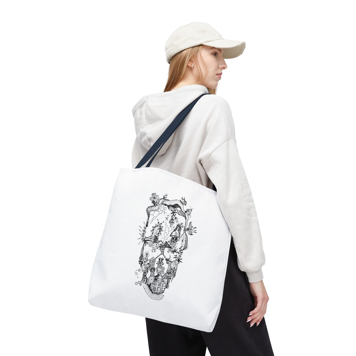 Tote bag Stoffen draagtas Man Face