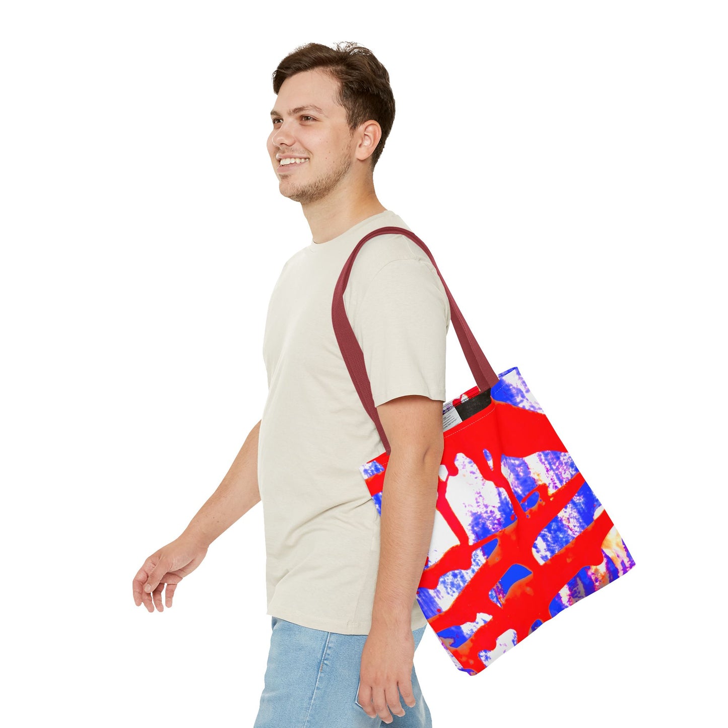 Tote bag Stoffen Draagtas Blue Red