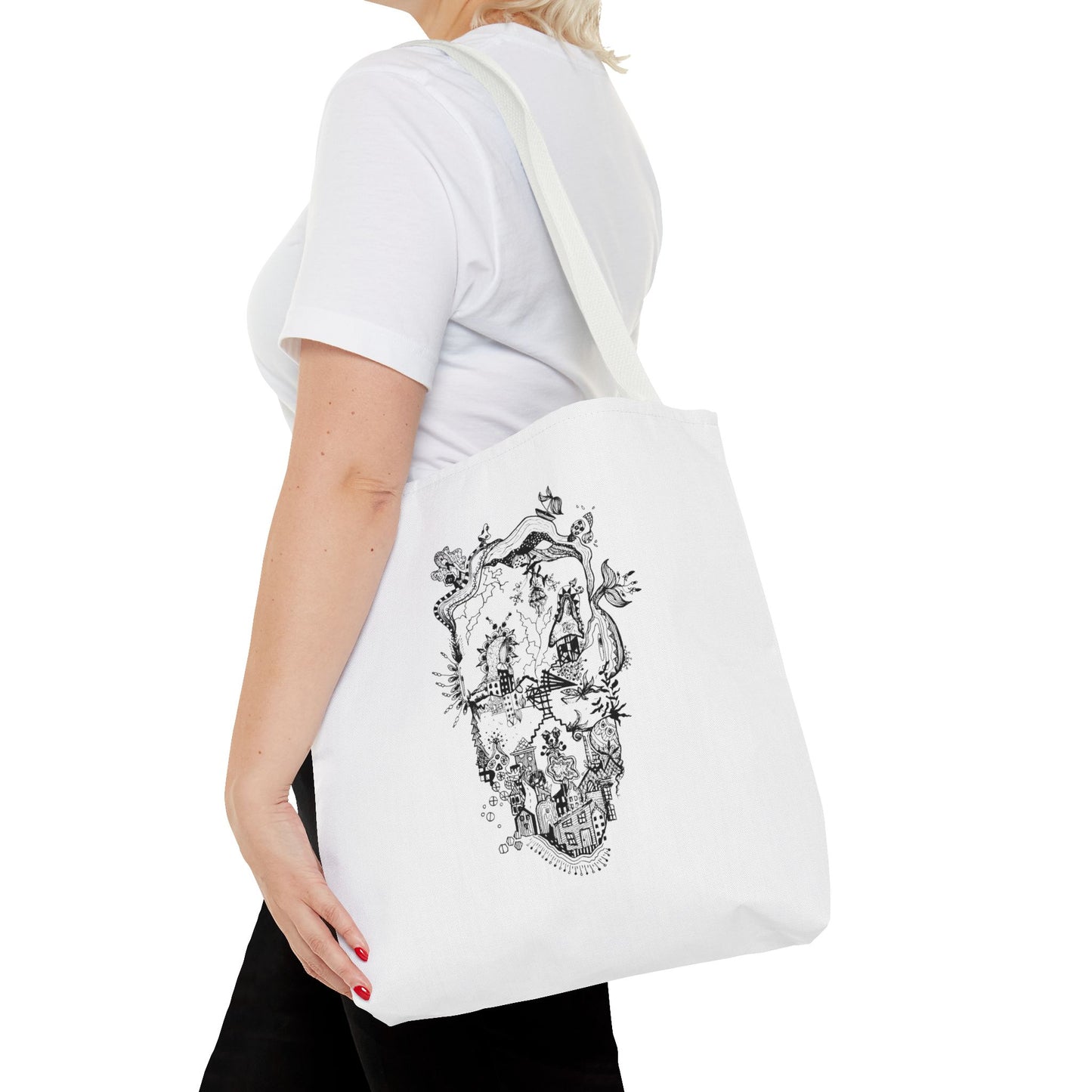 Tote bag Stoffen draagtas Man Face