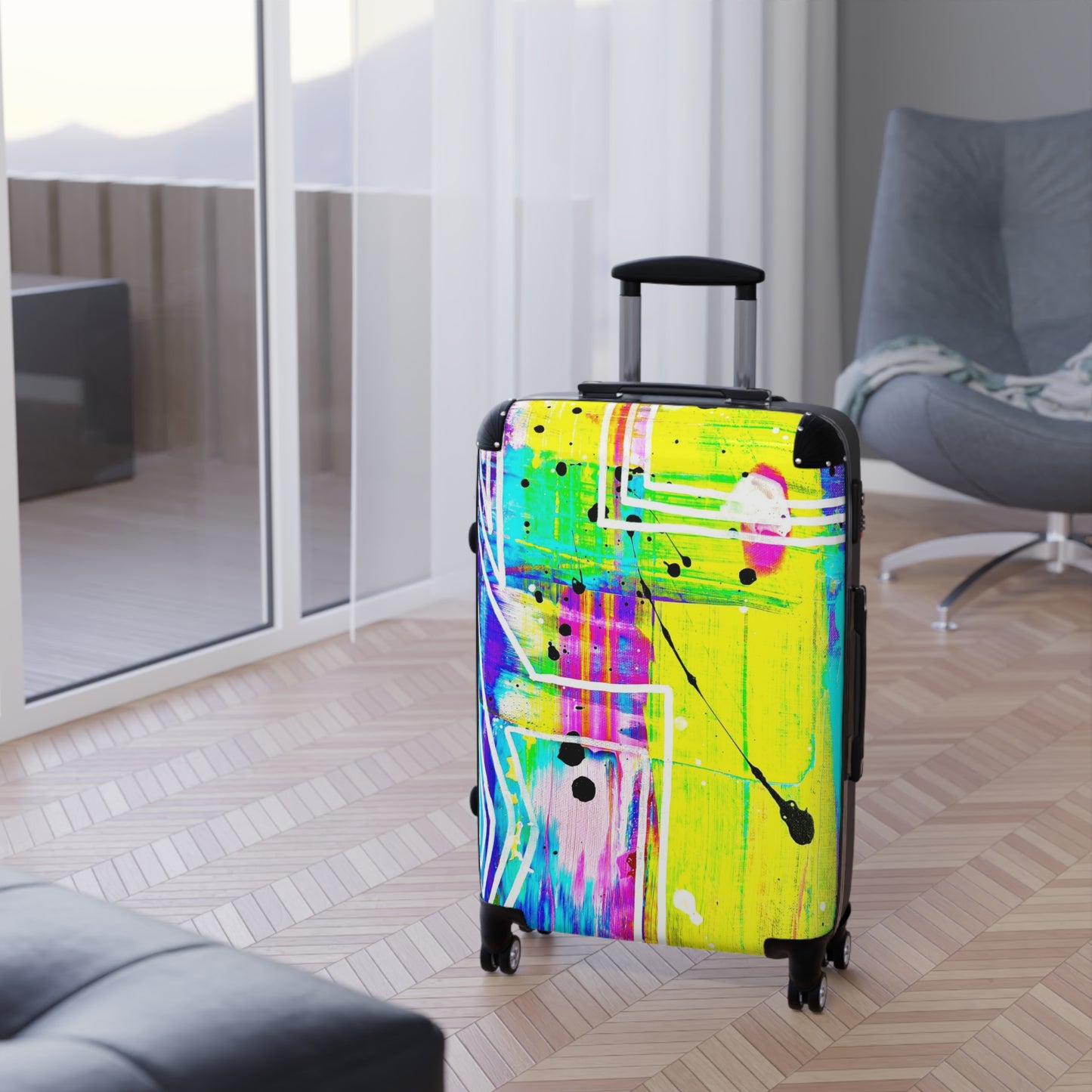 Reiskoffer met Artistiek kleurrijk Design