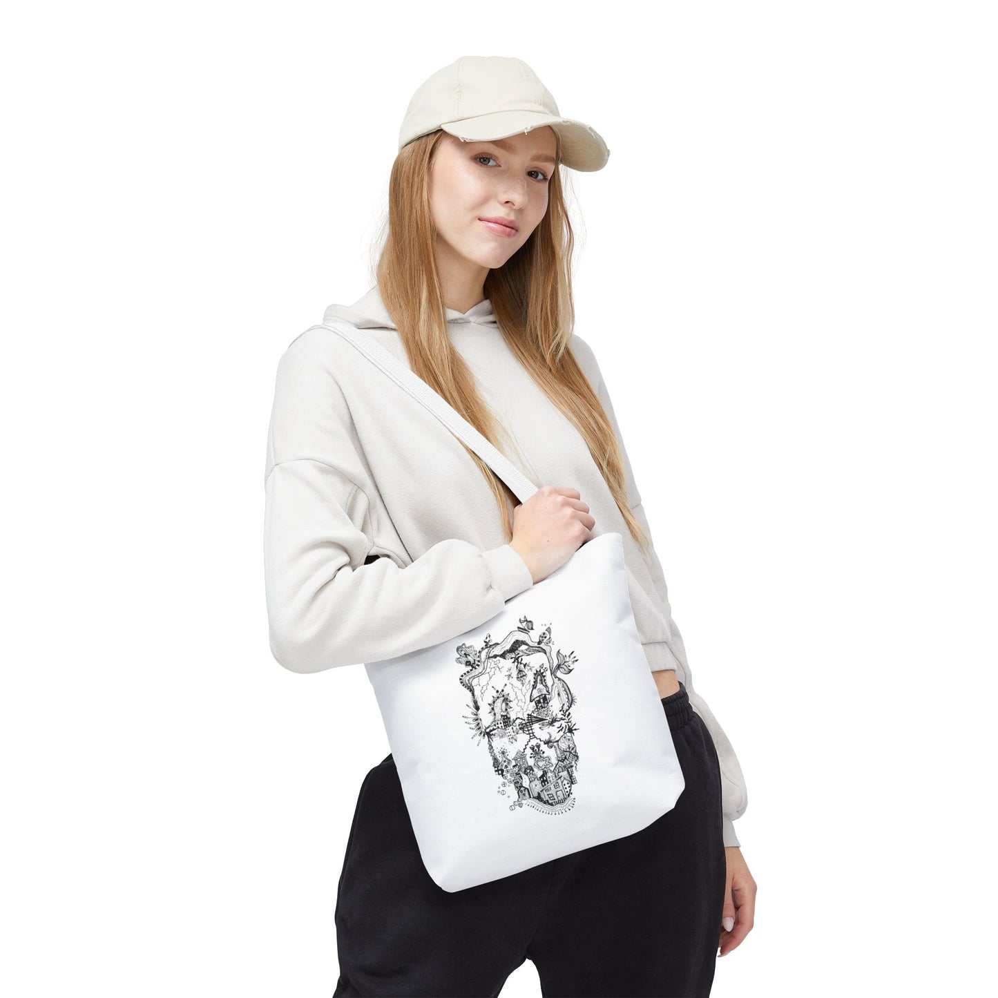 Tote bag Stoffen draagtas Man Face