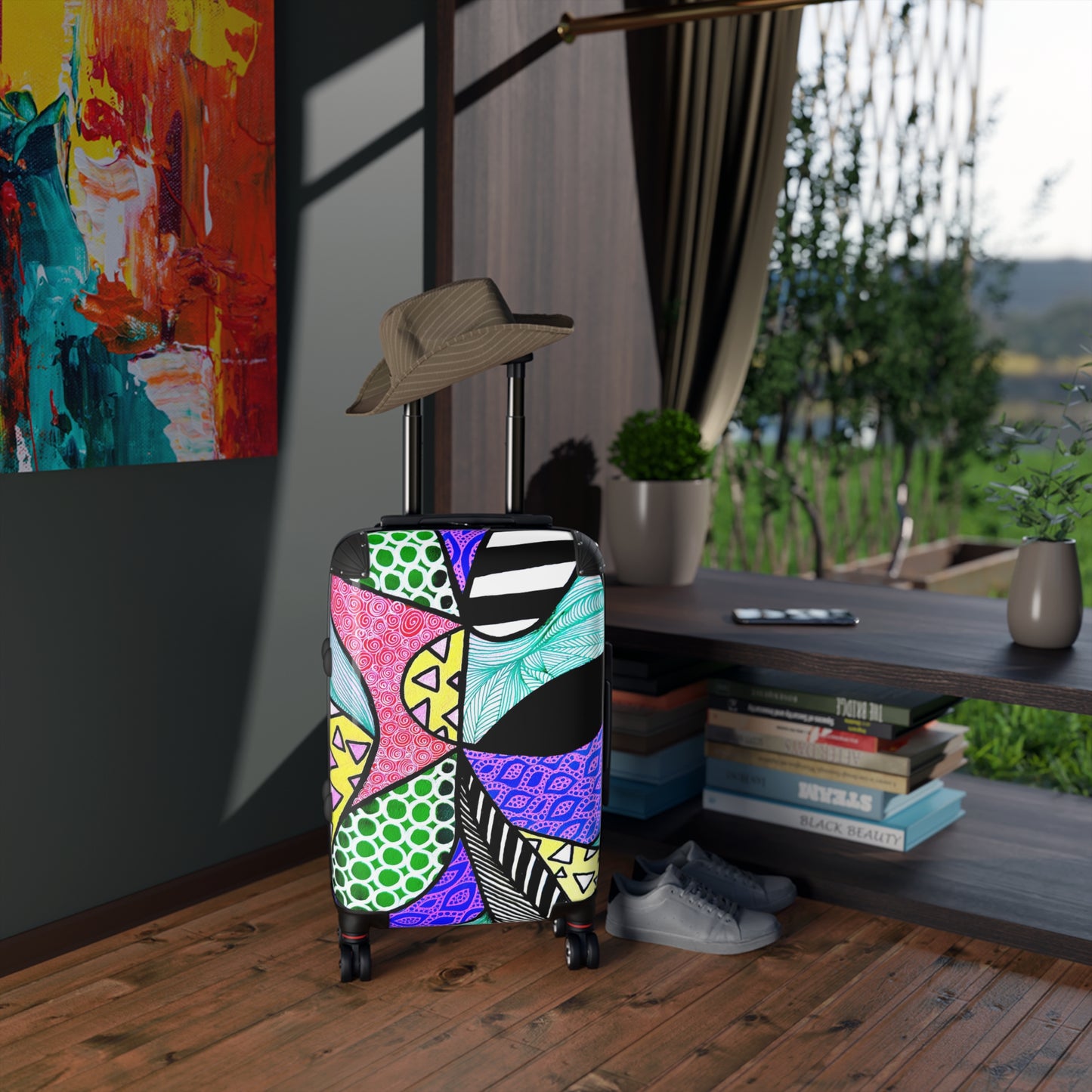 Reiskoffer met Organisch kleurrijk Design