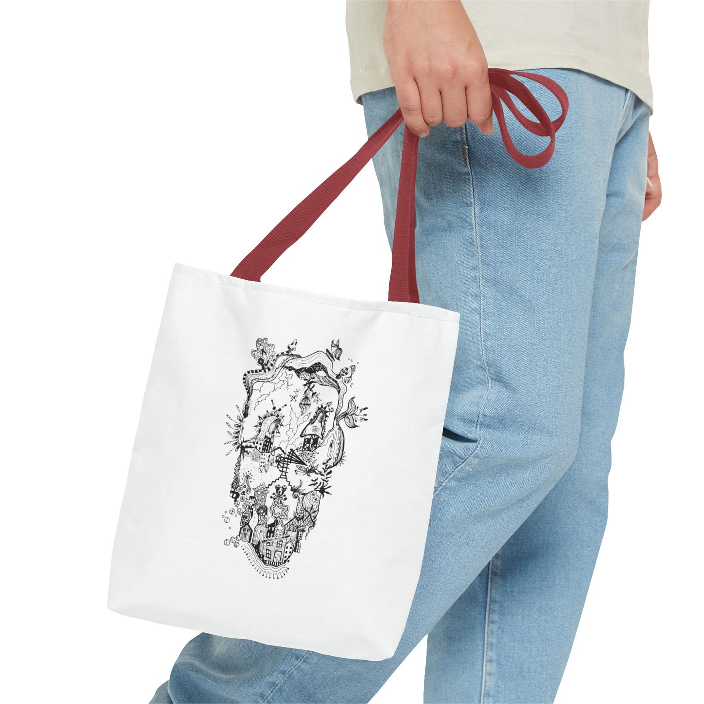 Tote bag Stoffen draagtas Man Face