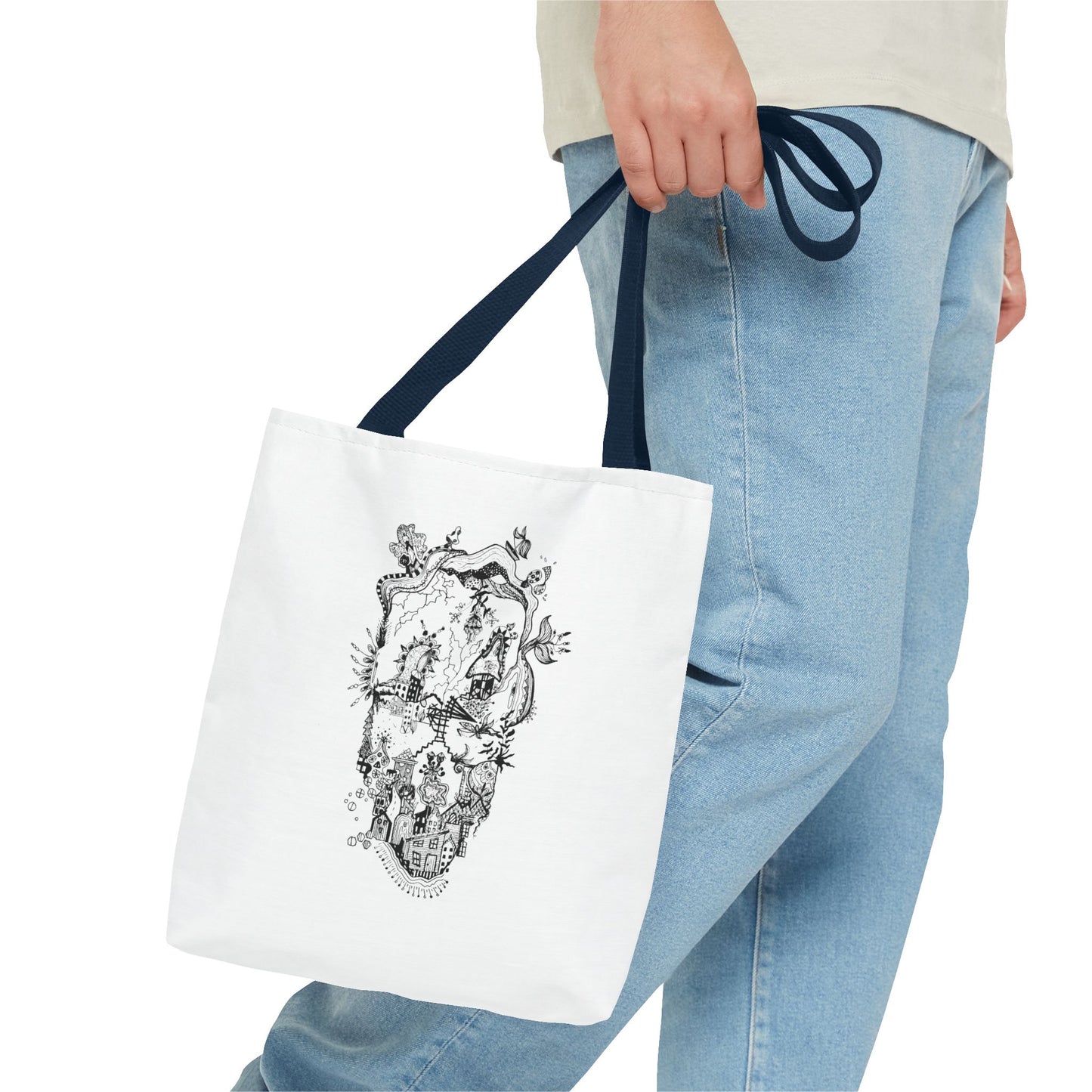 Tote bag Stoffen draagtas Man Face
