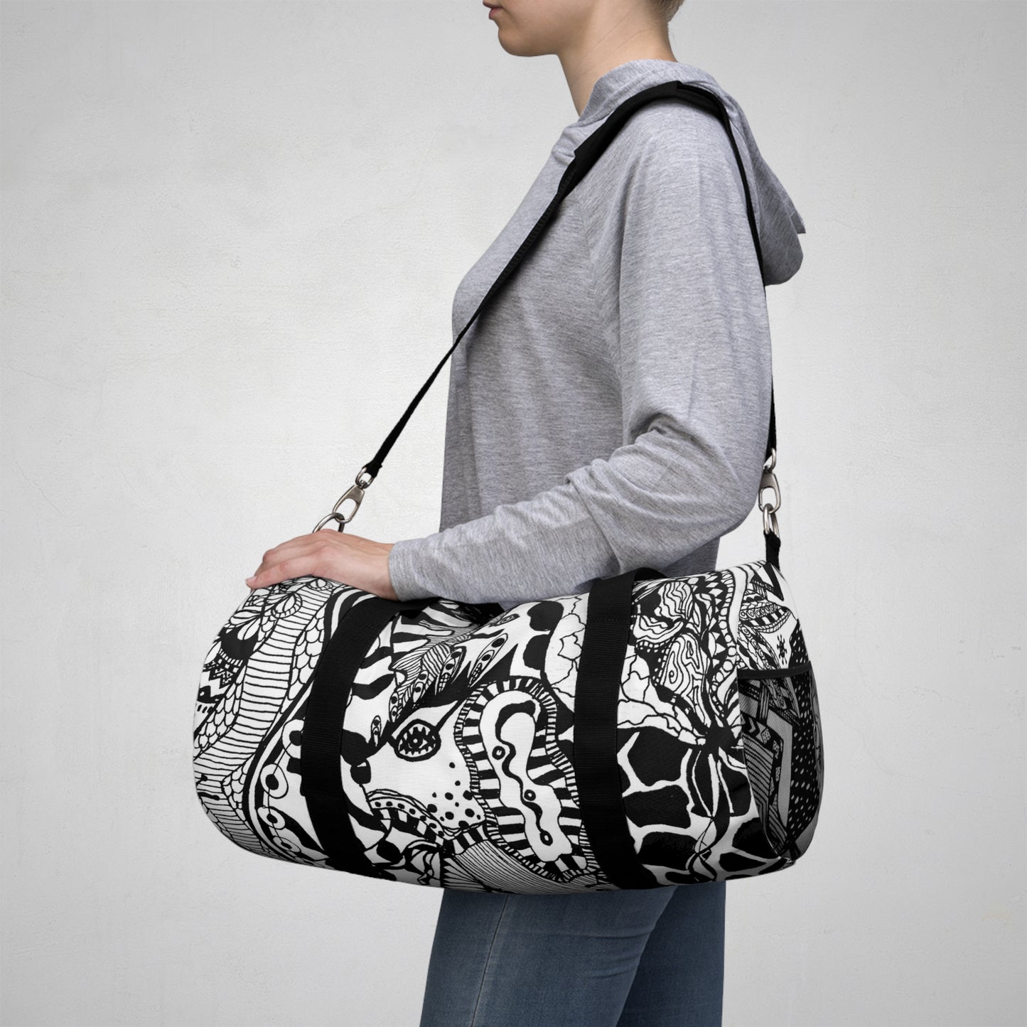 Plunjezak Duffel bag in Uniek zwart wit Design