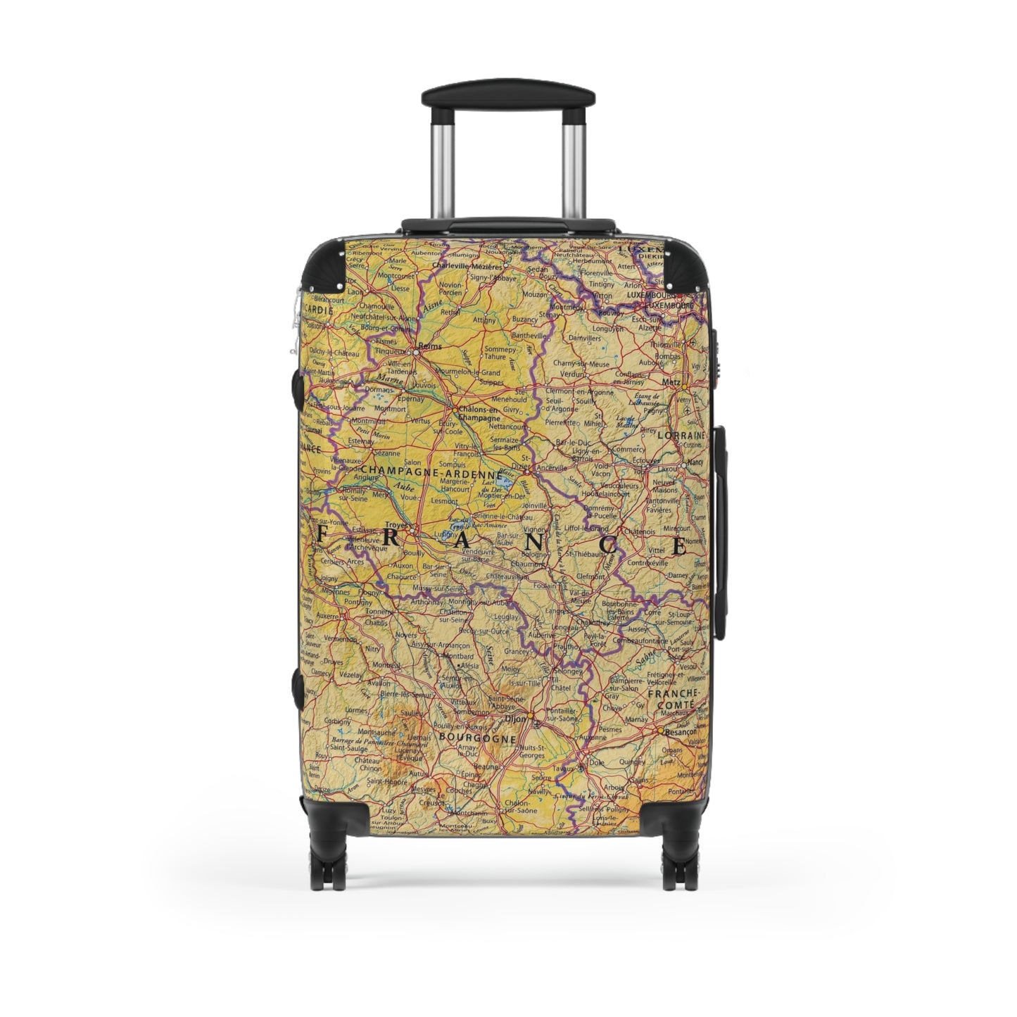 Reiskoffer met een Design van de wereldkaart Frankrijk