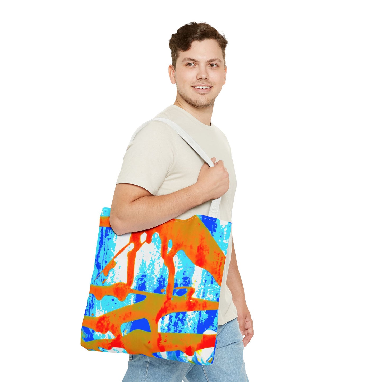Tote bag Stoffen draagtas Blue Orange
