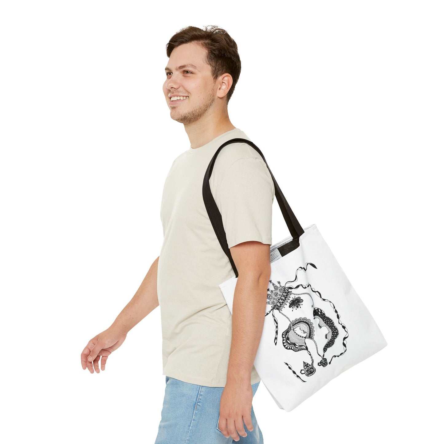 Tote bag stoffen draagtas met Unieke illustratie