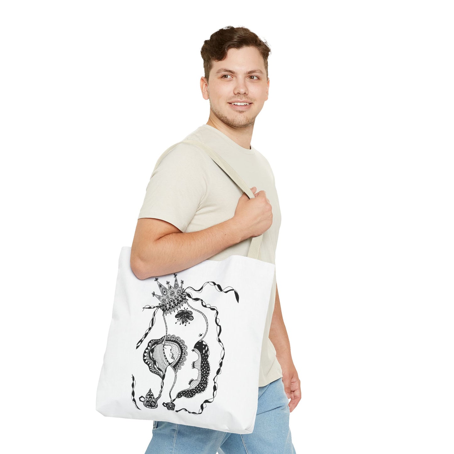 Tote bag stoffen draagtas met Unieke illustratie