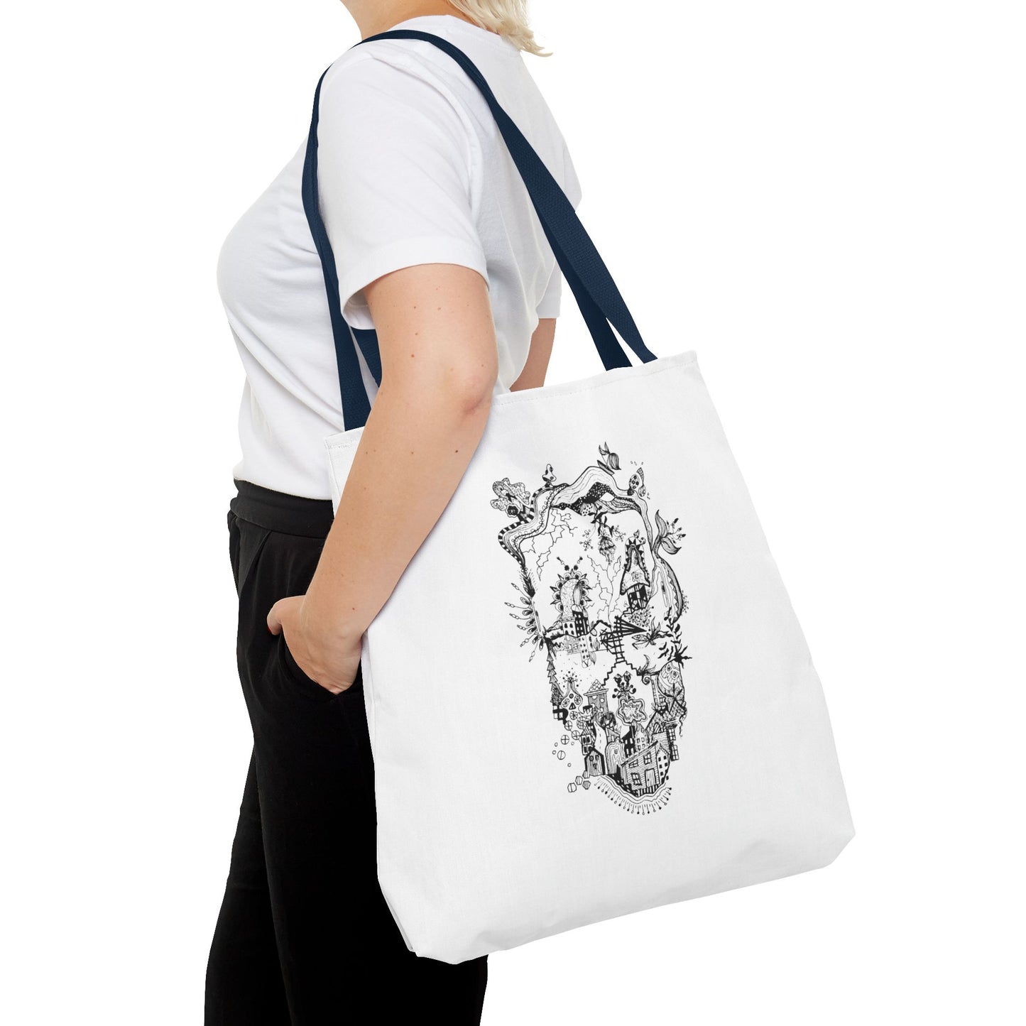 Tote bag Stoffen draagtas Man Face