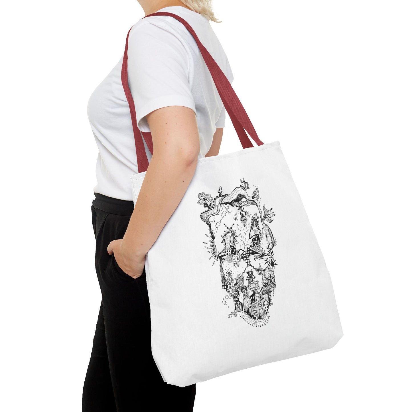 Tote bag Stoffen draagtas Man Face