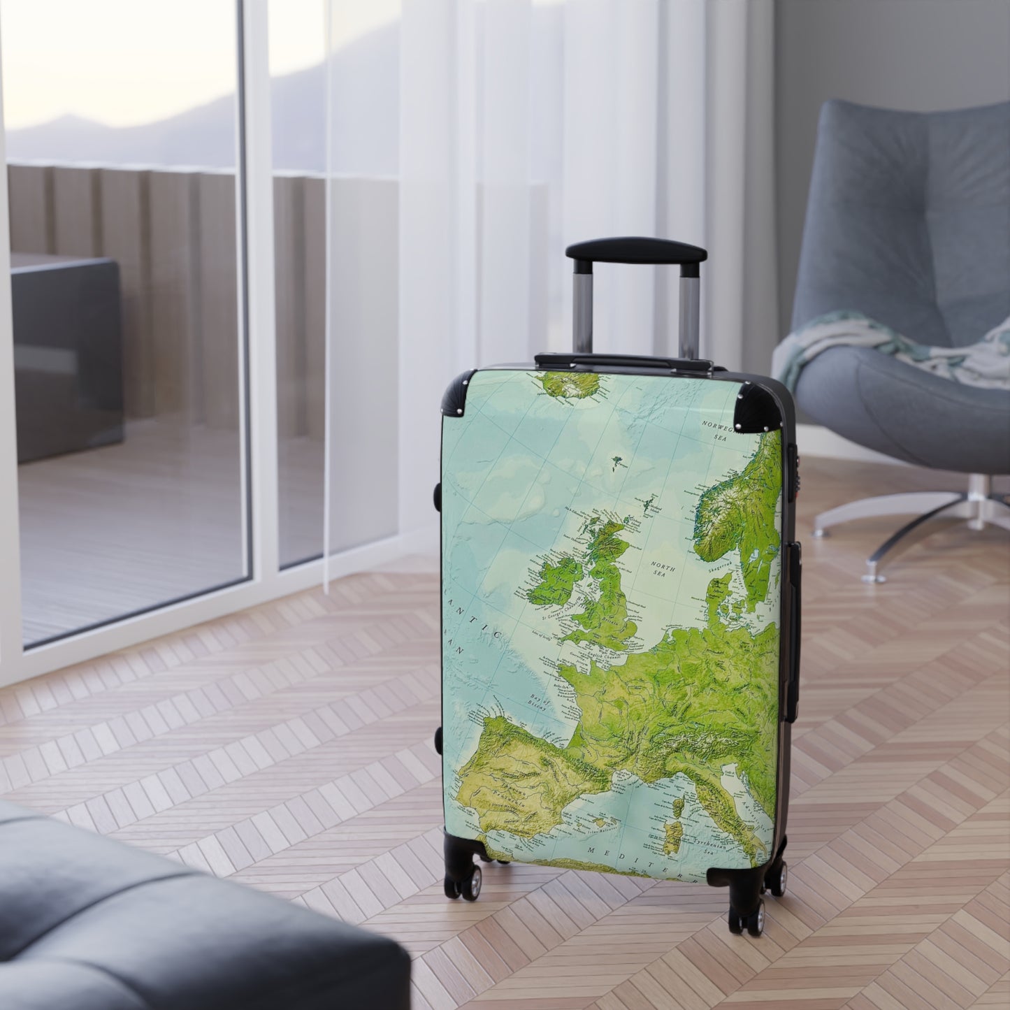 Reiskoffer met wereldkaart Design