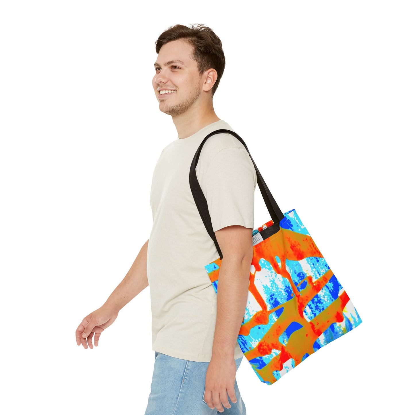Tote bag Stoffen draagtas Blue Orange