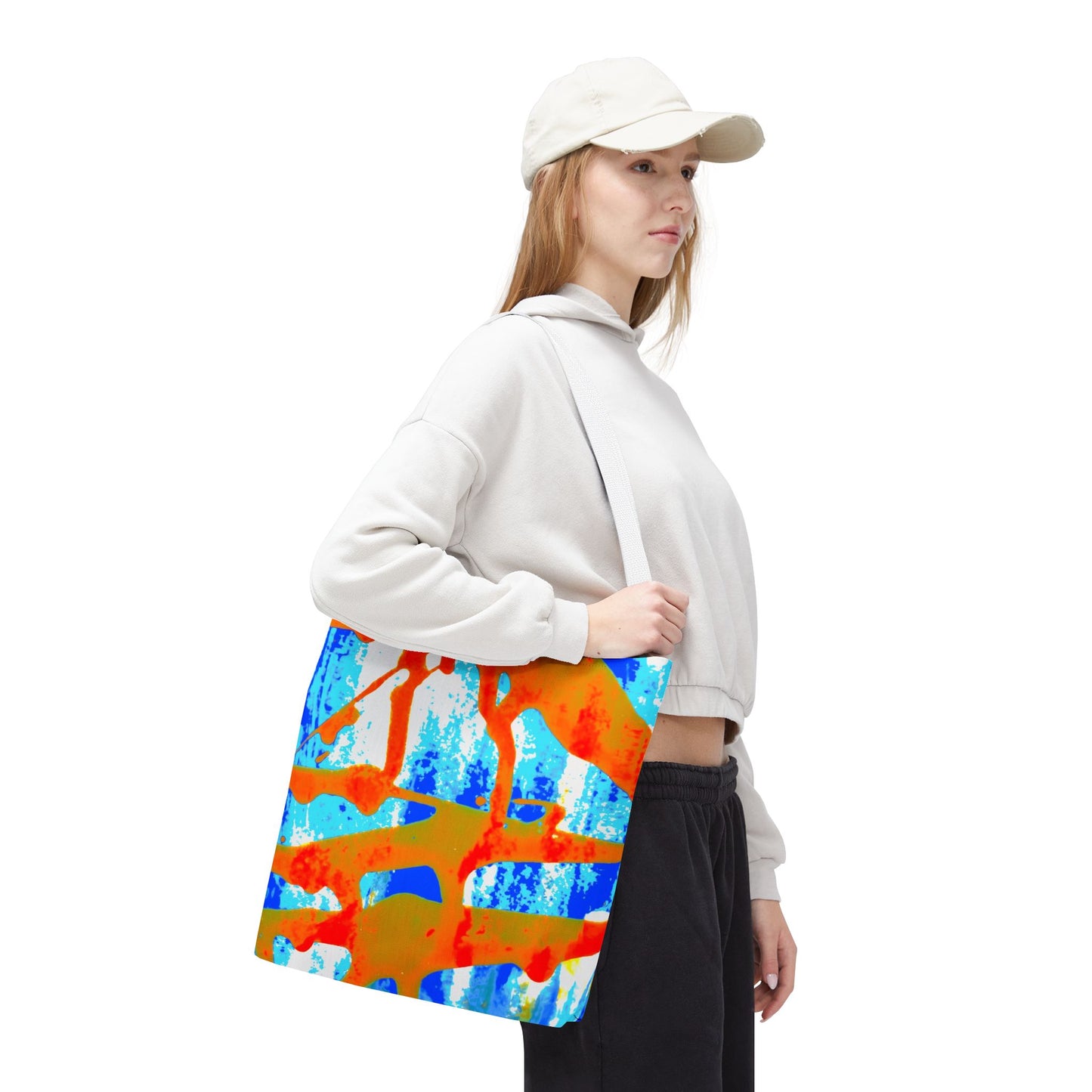 Tote bag Stoffen draagtas Blue Orange