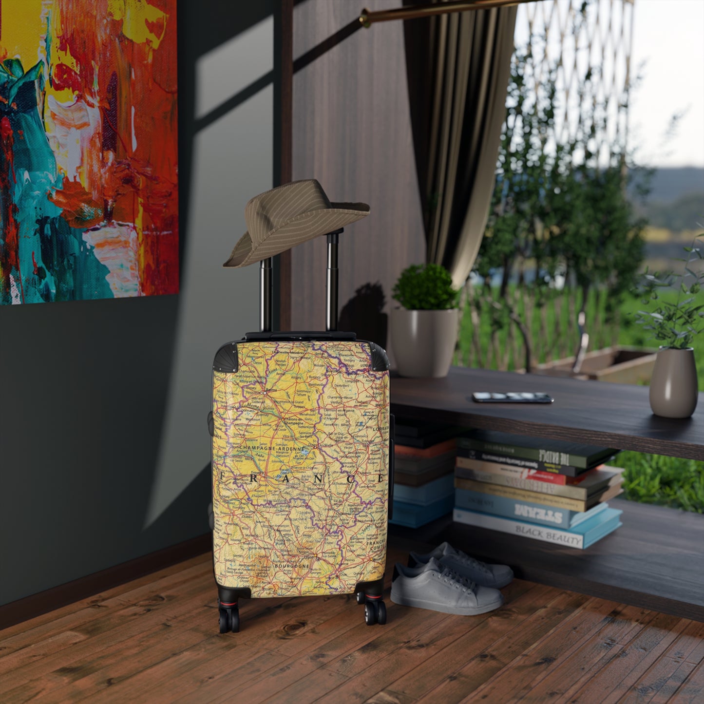 Reiskoffer met een Design van de wereldkaart Frankrijk
