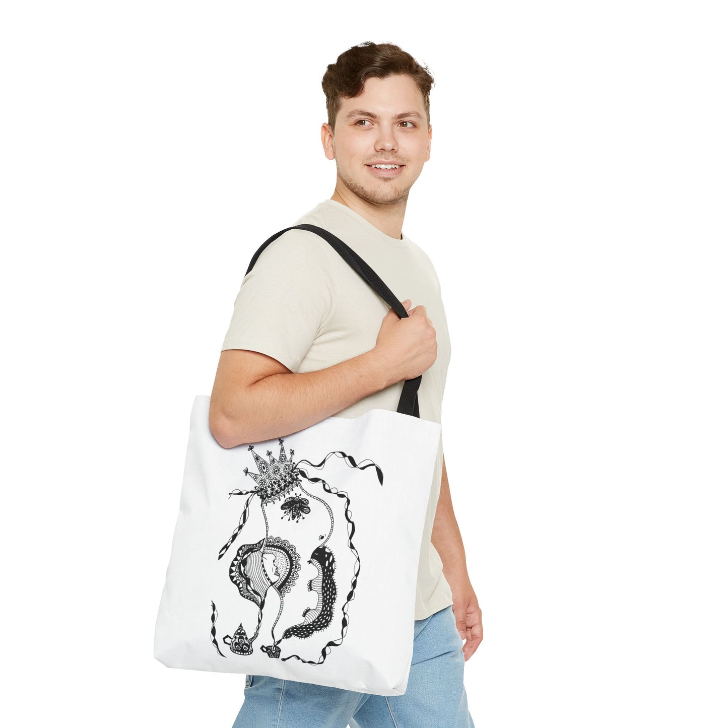 Tote bag stoffen draagtas met Unieke illustratie