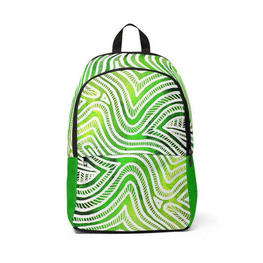 Trendy stoffen en waterdichte Laptop rugtas met Groen Design
