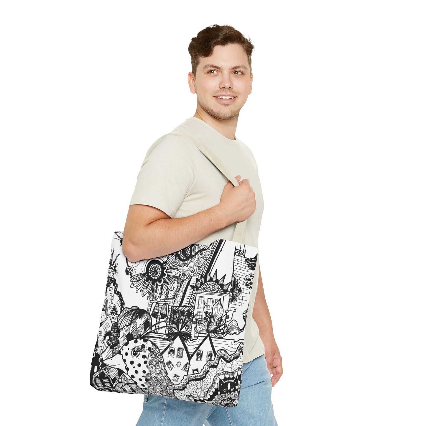 Tote bag Stoffen draagtas met Uniek ontwerp