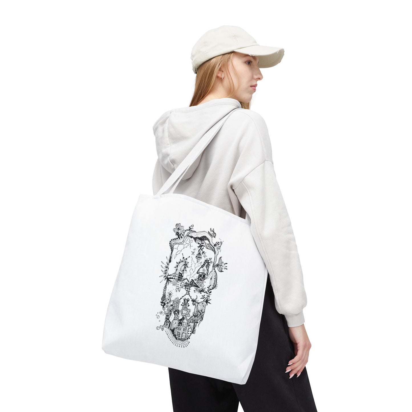 Tote bag Stoffen draagtas Man Face