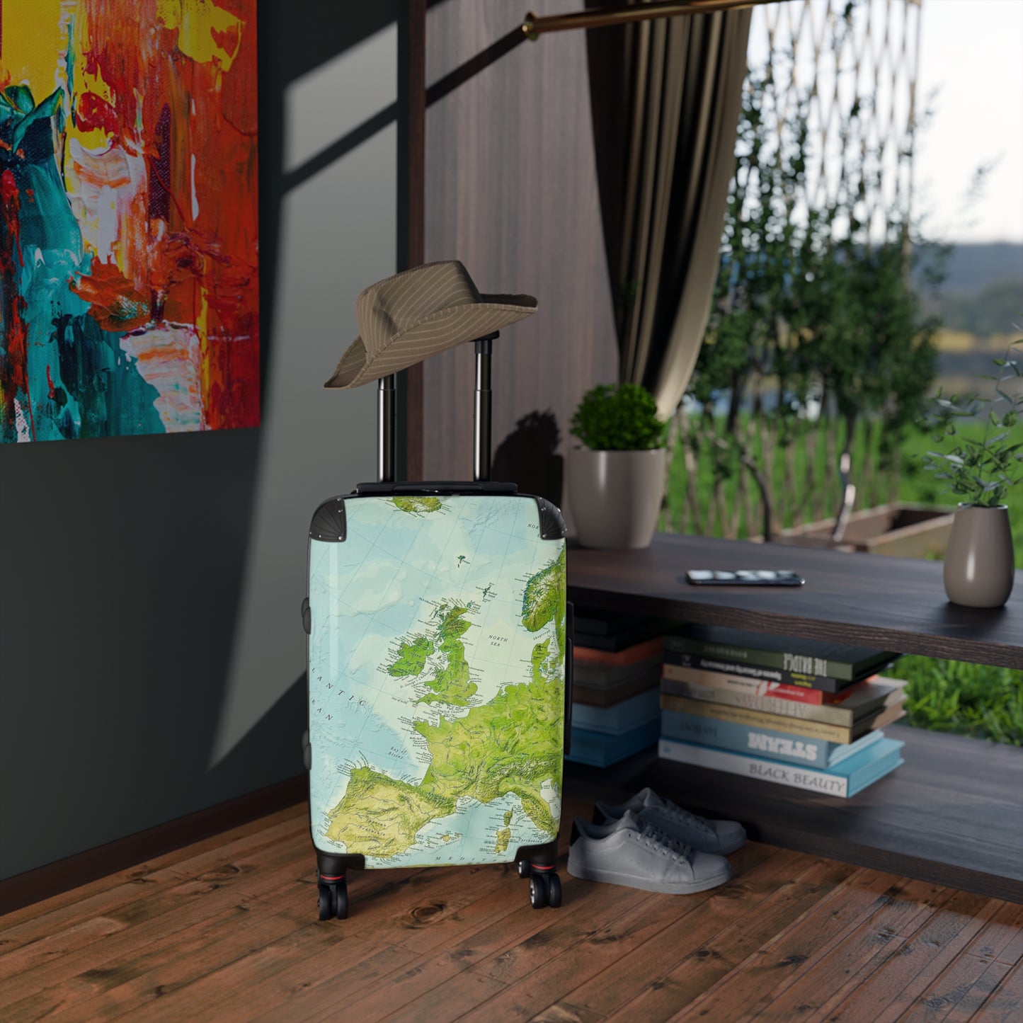 Reiskoffer met wereldkaart Design