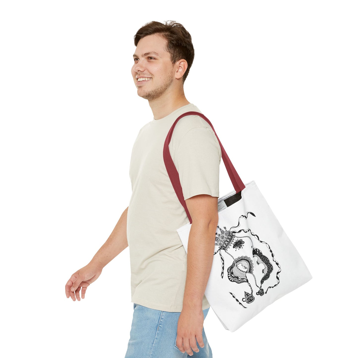 Tote bag stoffen draagtas met Unieke illustratie