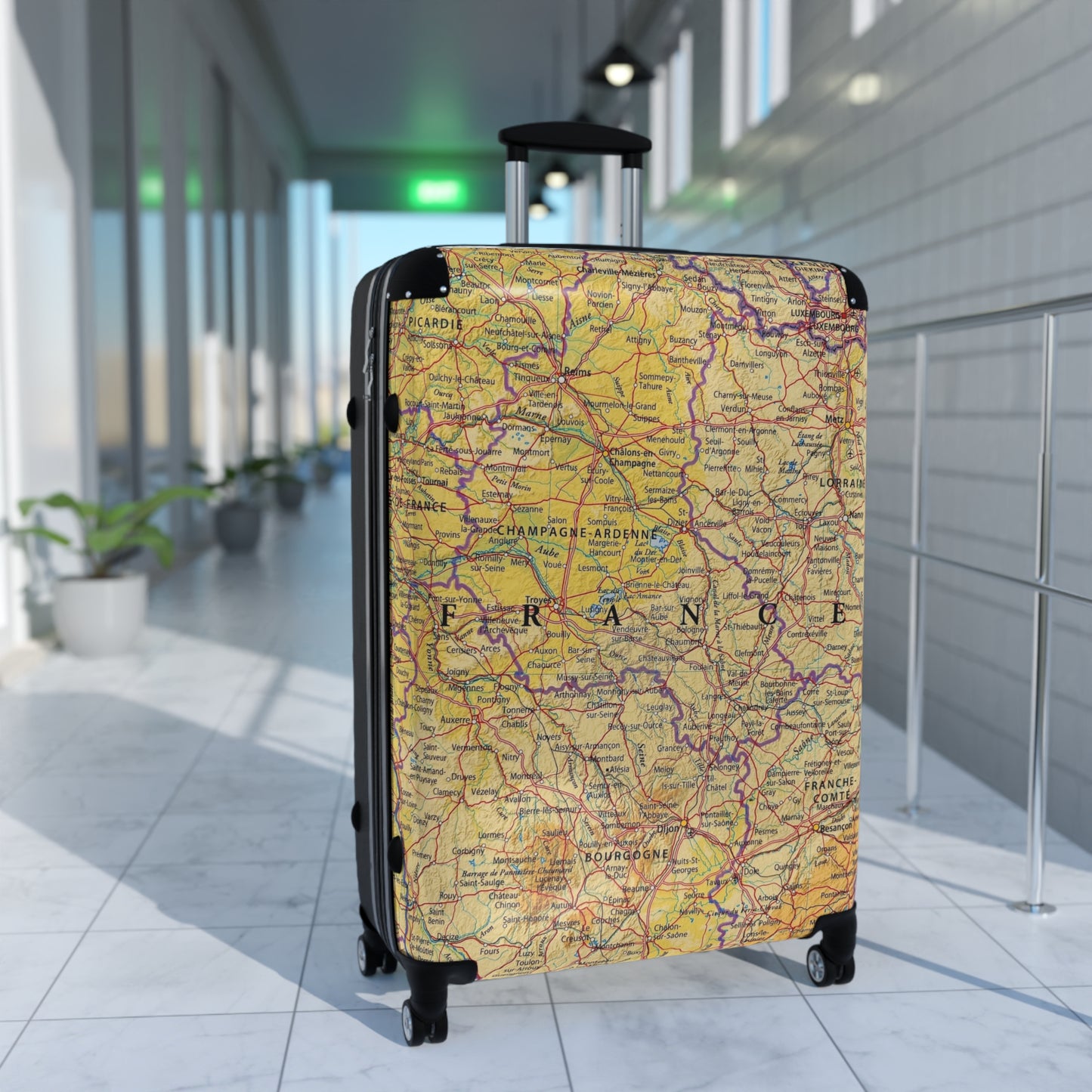 Reiskoffer met een Design van de wereldkaart Frankrijk