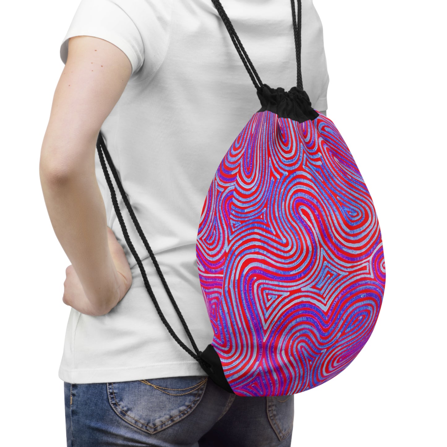 Gymtas met trekkoord met Paars Design