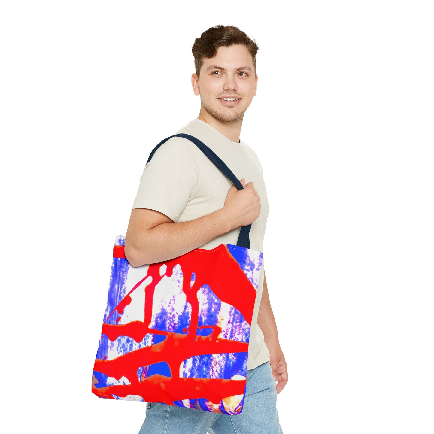 Tote bag Stoffen Draagtas Blue Red