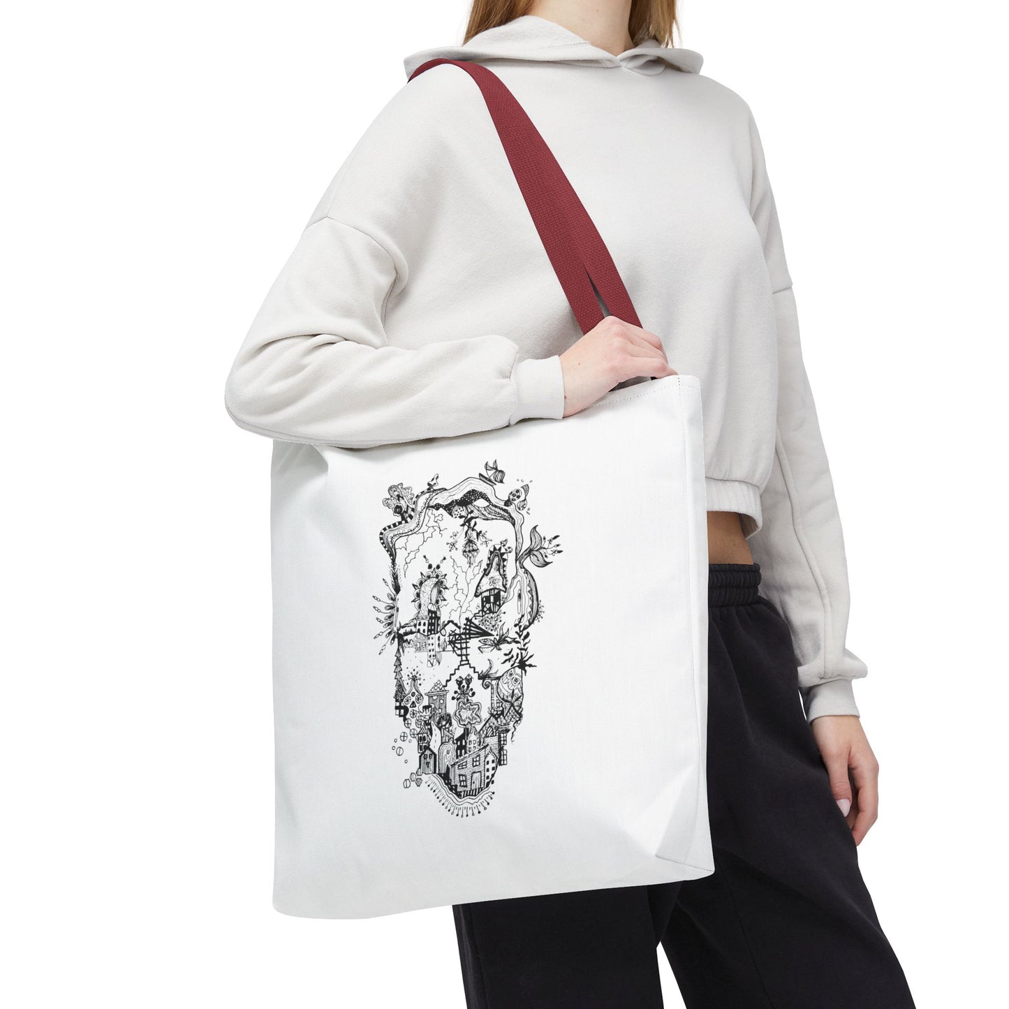 Tote bag Stoffen draagtas Man Face