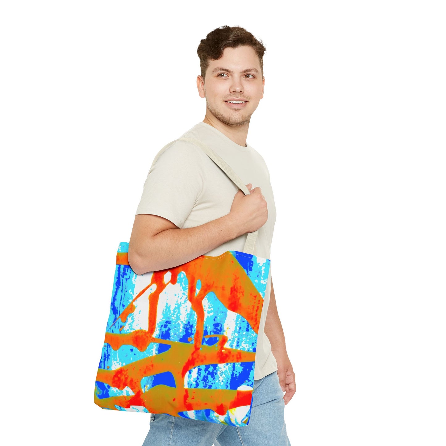 Tote bag Stoffen draagtas Blue Orange