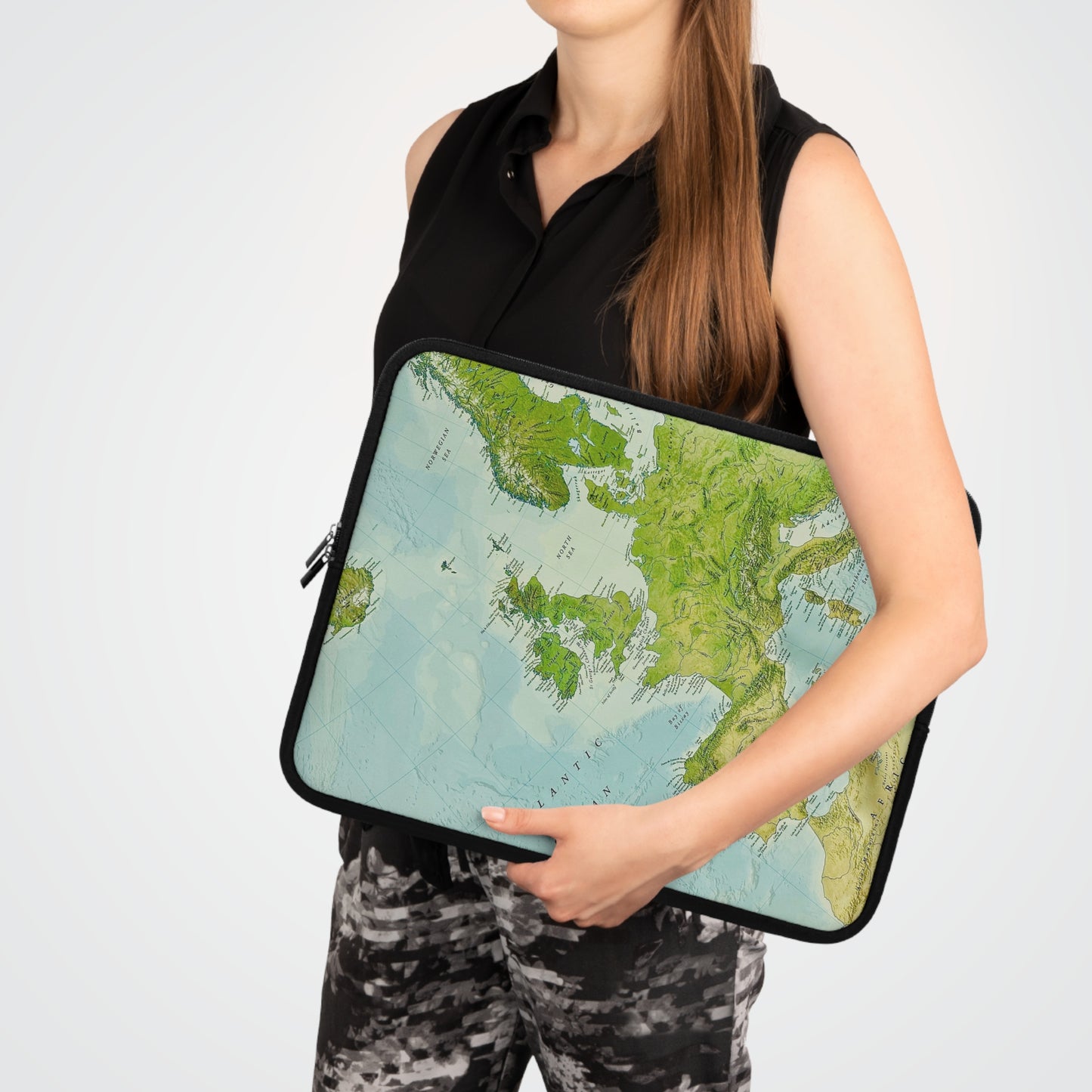 Hoes voor laptop en Ipad wereldkaart
