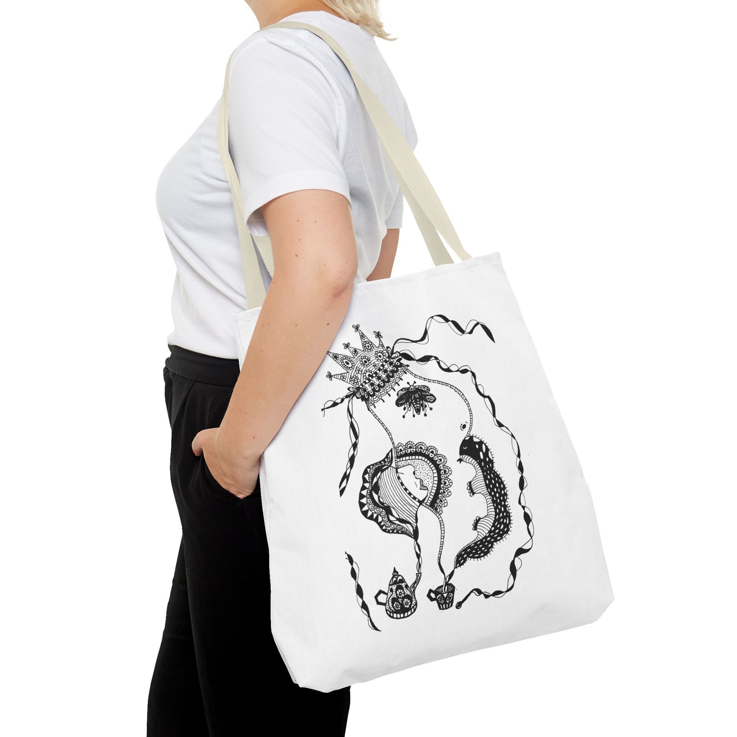 Tote bag stoffen draagtas met Unieke illustratie