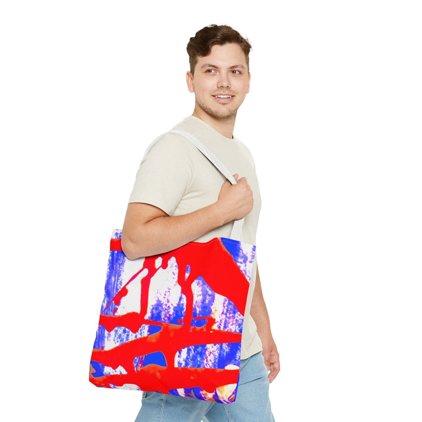 Tote bag Stoffen Draagtas Blue Red